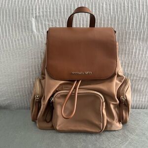 Michael Kors Large Abbey Cargo Nylon Drawstring Backpack